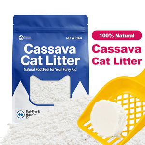 Dust-Free Eco-Friendly Corn Starch Natural Highly Adsorbent Fast Clumping Cassava Cat Litter Unscented Ready Ship