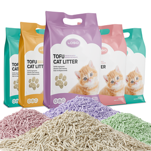 Customized Dust Free Flushable 6L 7L Tofu Cat Litter With Scent Logo Eco Friendly Custom Fragrance Clumping Tofu Cat Litter Sand