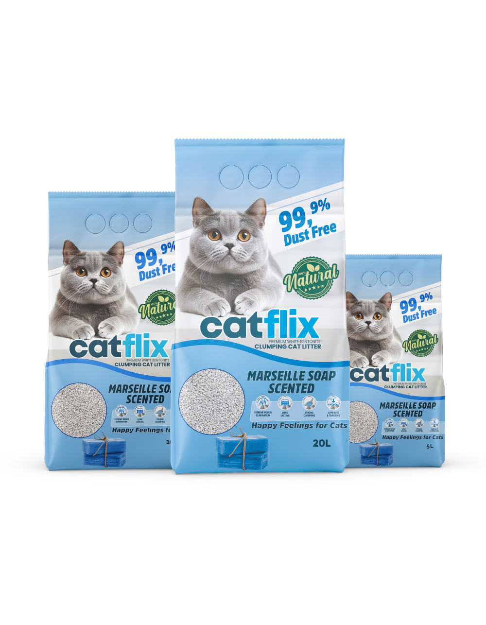 Catflix Marseille Soap Scented White Bentonite Cat Litter