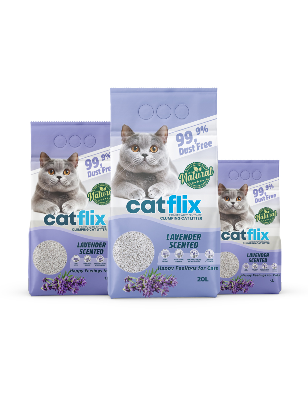 Catflix Lavender Scented White Bentonite Cat Litter