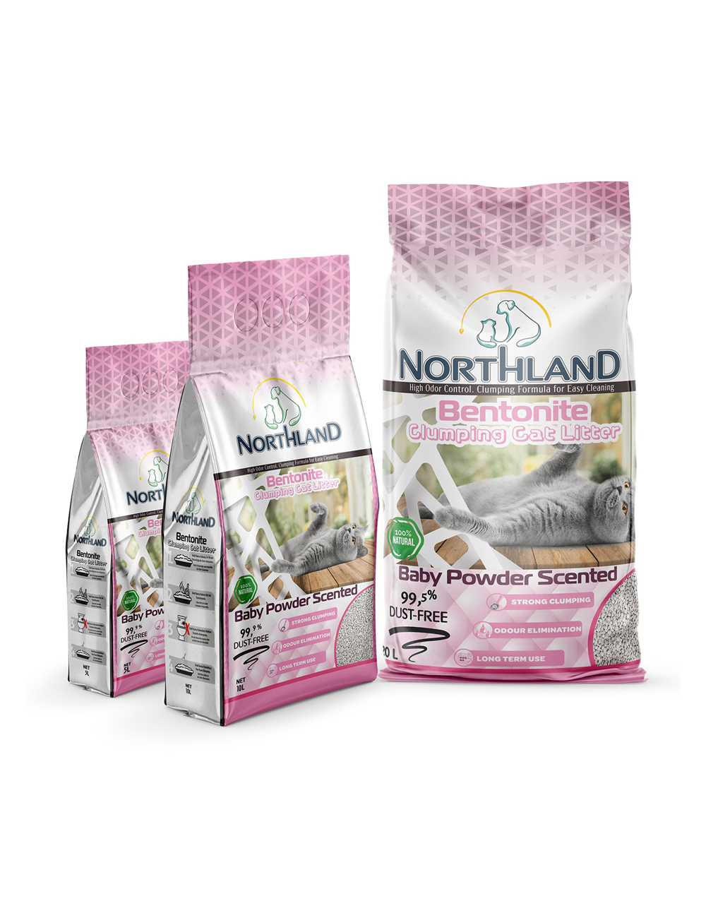 Northland Baby Powder Scented White Bentonite Cat Litter
